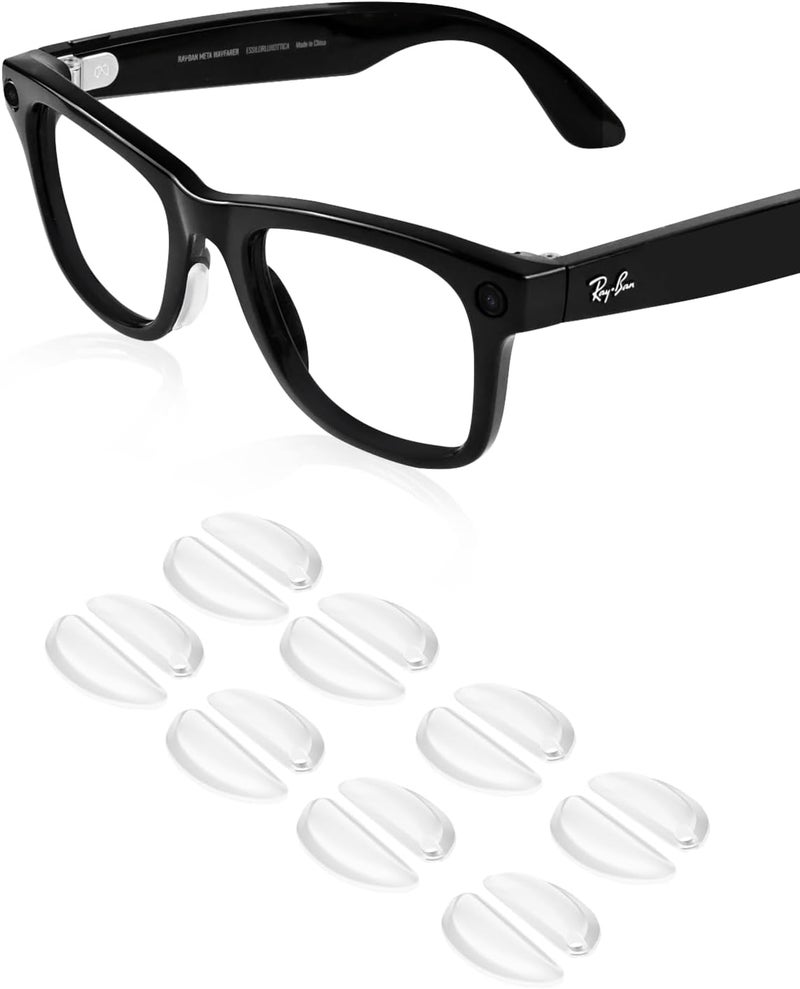 BandSmith Compatible with Ray-Ban Meta Wayfarer Eyeglass Nose Pad, 8 Pairs Soft Silicone Nose Pads, Anti Slip Replacement Nose Pads - Image 1